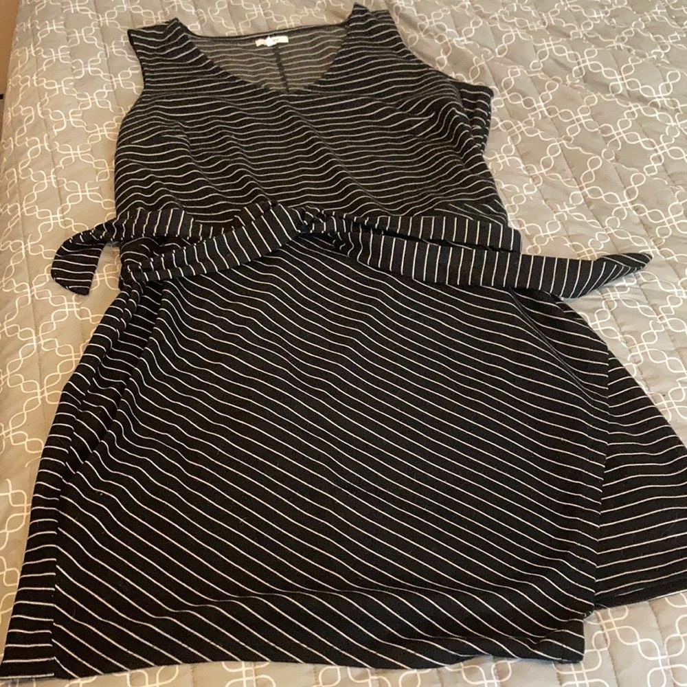Maurices Striped Fit & Flare Dress! Bias-cut/Tie Waist/Sleeveless and FLATTERING